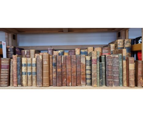 BINDINGS:&nbsp;a quantity of mainly calf-bound books, 18th-19thc publications, some odd volumes, varying sizes and condition.