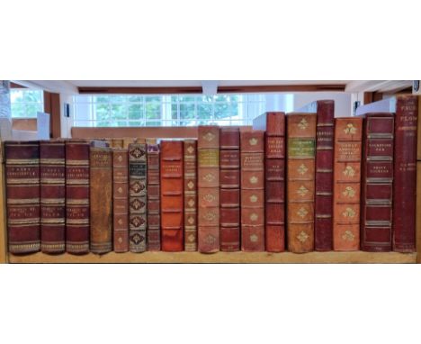 BINDINGS:&nbsp;a collection of 30 volumes over one shelf, various sizes, all calf or morocco bound, generally in good conditi