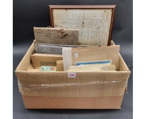 A MIXED LOT:&nbsp;to include photograph albums, cigarette cards and stamps, plus a manuscript bill for carriage over 2 sides,