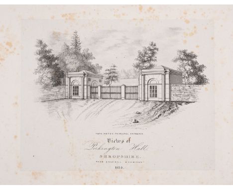 Shropshire.- Joffroy (L.) Views of Porkington, lithographed pictorial title &amp; 3 views only of the house at different peri