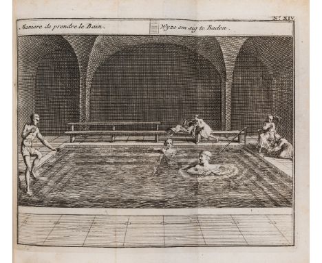 Baths.- [Pöllnitz (Carl Ludwig von)] Amusemens des Eaux d'Aix-la-Chapelle, 3 vol., first edition, engraved additional title a