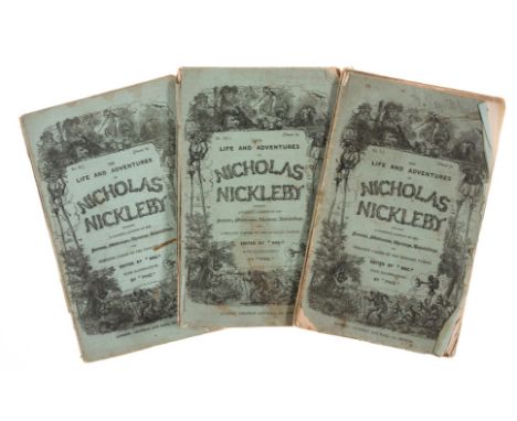NO RESERVE Dickens (Charles) Nicholas Nickleby, first edition in original parts, parts 1-3 only, 40 etched plates by Hablot K