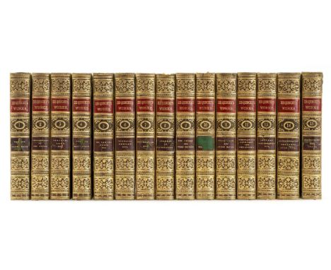 De Quincey (Thomas) The Works, 15 vol., frontispieces, a little very light browning, contemporary green half calf, gilt, spin