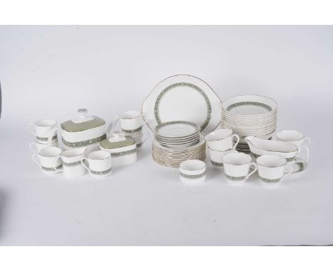  Royal Doulton ‘Rondelay’ part dinner, tea and coffee service, comprising: teacups, coffee cans and saucers, dessert bowls, a
