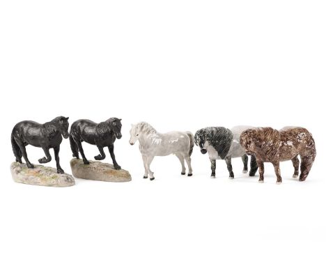 Shebeg Pottery, Isle of Man: a collection of ceramic figural studies of horses, to comprising: two limited edition studies of