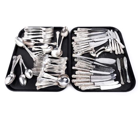 A selection of silver-plated cutlery and flatware, mostly Cooper Bros ‘Kings’ pattern, comprising knives, forks, teaspoons, s
