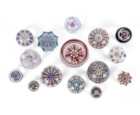 A collection of glass paperweights, including Caithness, Strathearn and others. (15)