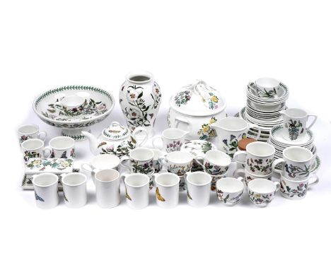A comprehensive collection of Portmeirion ‘The Botanic Garden’ tea, dinner and kitchen wares, comprising: teacups and saucers