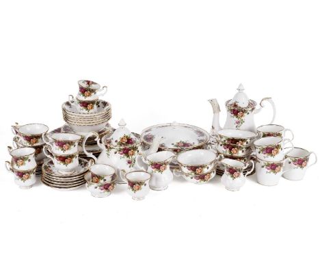 A collection of Royal Albert ‘Old Country Roses’ dinner, tea and coffee wares, comprising: dinner and side plates, bowls, sou