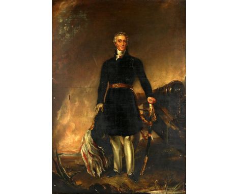 After John Lucas, portrait of Arthur Wellesley, 1st Duke of Wellington, oil on canvas, unsigned, 61 x 43cm