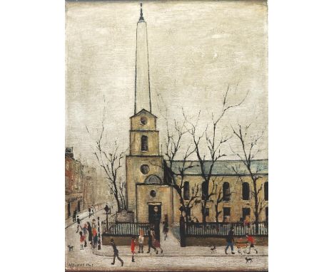 § Laurence Stephen Lowry RBA RA (British, 1887-1976). 'St. Luke's Church, Old Street, London, EC'. Offset lithograph printed 