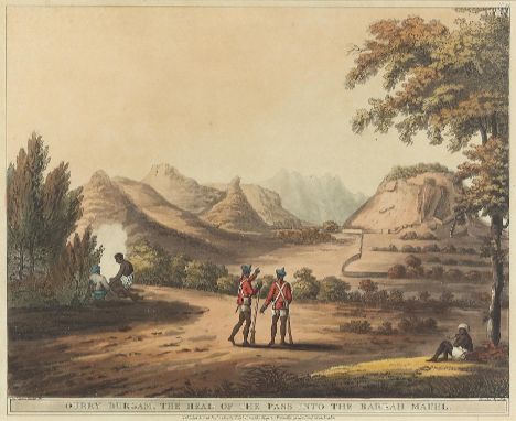 Ourry Durgam, the Head of the Pass into Barrah Mauhl 1805 Print - aquatint by Lieut. James Hunter, published Jan 1st 1805 by 