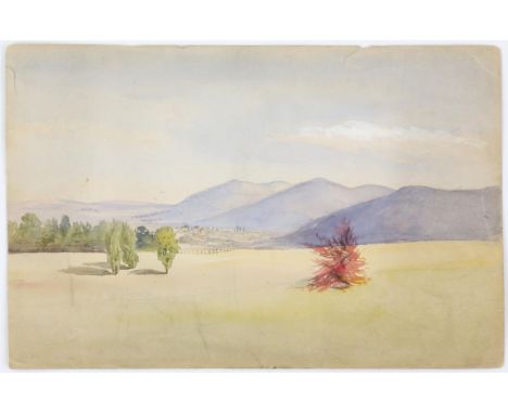 Josephine Butler (British, 1828-1906). 'From the front door at Milfield Hill, the Greys' home in Northumberland, Cheviots in 