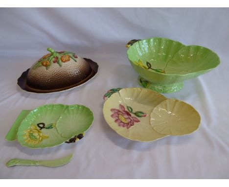 Carltonware leaf pattern bowls, butter plate, dish and cover