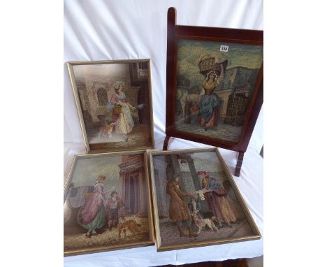 Woolwork pictures, Cries of London and firescreen (4)