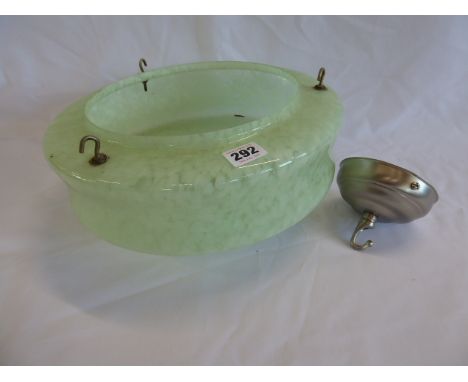 Deco marbled green glass lamp shade