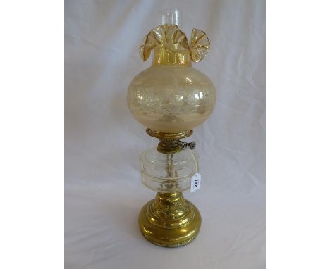 19thC art nouveau brass oil lamp - Young's Clissold