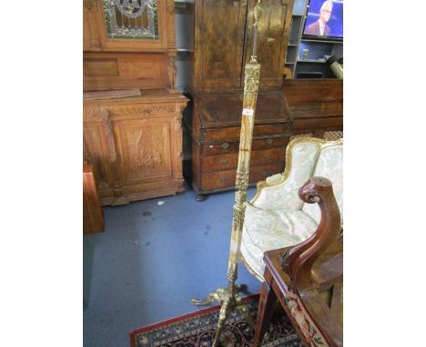 A mid 20th century onyx and brass standard lamp 63 1/2"h x 20 1/2"w 