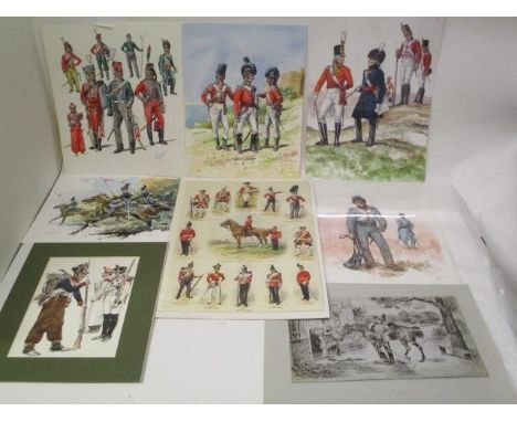 Eight military illustrations by Gerry Embleton, Michael Chappel, Mike Western, R Marrion and R Simkin, each of portraits in v