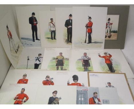 Alexander Baker, eighteen military illustrations, the majority of which comprise of a portrait in uniform, watercolour, initi