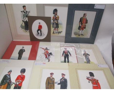 Alexander Baker - eighteen military illustrations, the majority of which comprise of a portrait in uniform watercolour, initi
