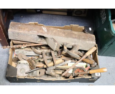 A collection of carpenter’s planes; &amp; various other hand tools. 