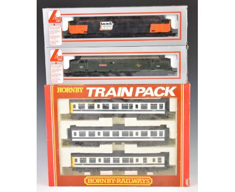 Hornby 00 gauge model railway class 110 DMU together with two boxed Lima class 37 diesel locomotives