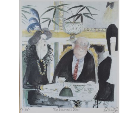 Sue McCartney Snape (born 1957) signed limited edition (97/600), print 'The Waitress's Bottom', 28 x 24cm, in gilt frame