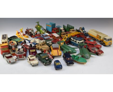 Forty Dinky and Corgi diecast model vehicles to include UFO Interceptor, Humber Hawk, Lunar Roving Vehicle, The Beatles Yello