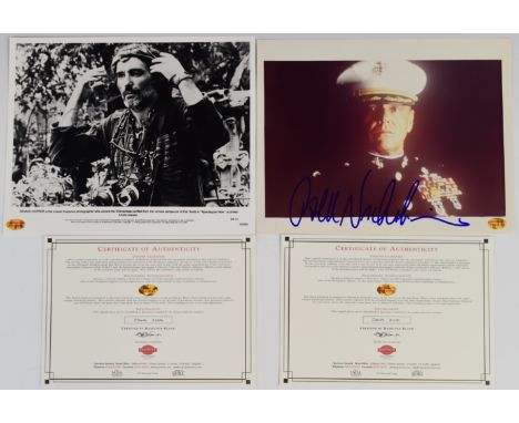 Two autographed film or movie photographs comprising Jack Nicholson and Dennis Hopper, each 20 x 25cm