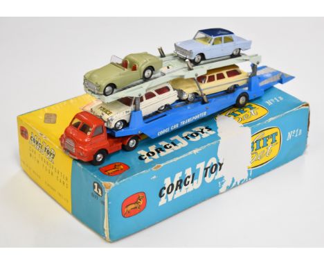 Corgi Major Toys diecast model Gift Set 1B Carrimore Car Transporter with four Cars, in original box.&nbsp;