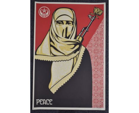 Shepard Fairey (born 1970) signed artist's proof print, 'Peace', 91 x 61cm