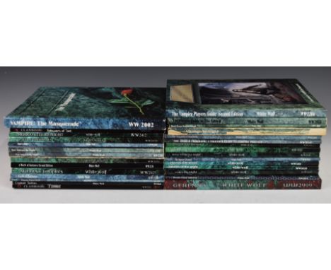 Thirty Vampire: The Masquerade Role Playing Game source books by White Wolf to include Core Rule book WW2002, The Vampire Pla