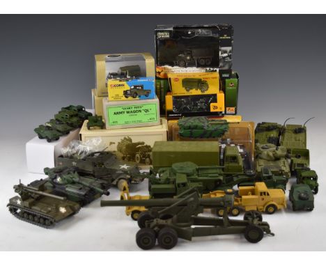 A collection of Corgi, Dinky, Britains, Oxford Diecasts, Solido and similar diecast model military vehicles including Forces 