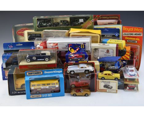 A collection of Corgi, Onyx, Matchbox and similar diecast model vehicles to include Damon Hill World Champion 1996 four car b