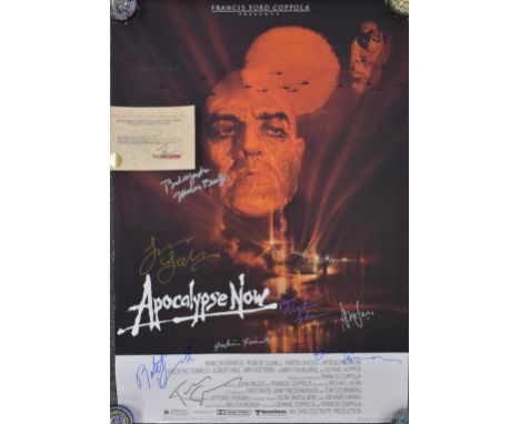 Autographed Apocalypse Now film or movie poster, signed by Francis Ford, Coppola, Martin Sheen, Harrison Ford, Robert Duvall,