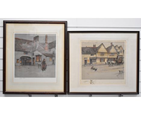 Cecil Aldin (1870-1935) pair of signed coloured lithographs from the Old English Inns series - The Grange Inn, Dorchester and