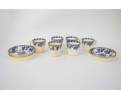 Six Mintons Delft cups and saucers