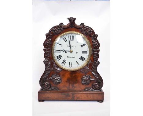 Large mantel clock by Wilson of Stamford, late Regency/early Victorian period, in working order with key, the dial with Roman