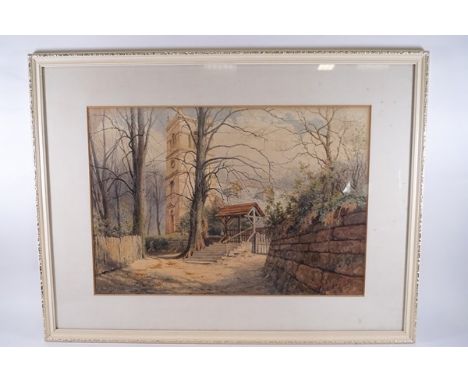 William Noel Johnson (1887-1914), Church Gate, watercolour, signed lower left, 35.5cm x 52cm