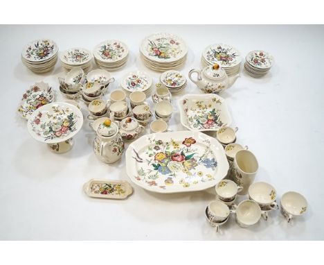 An extensive Copeland Spode 'Gainsborough' dinner and tea service. Comprising forty five plates in four sizes; twenty six sau