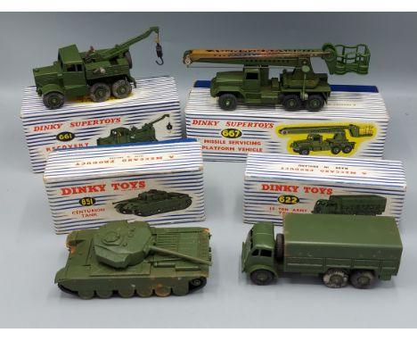 A Dinky Supertoys Missile Servicing Platform Vehicle number 667 together with another 10-Ton Army Truck number 622, another R