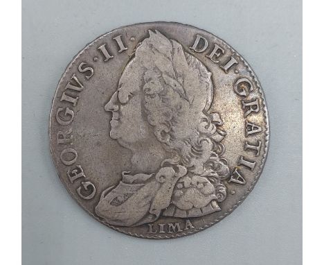 A George II Silver Half Crown LIMA dated 1746 