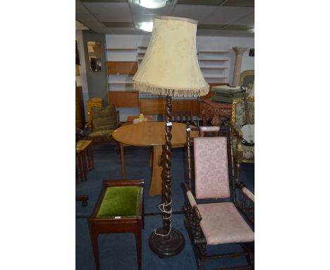 Oak Barley Twist Standard Lamp 