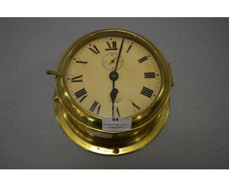 Smith Empire Circular Brass Ships Clock 