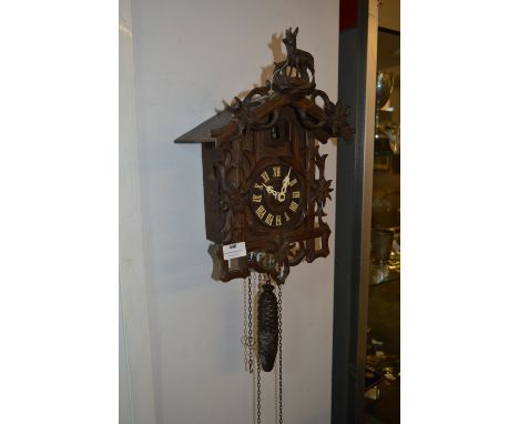 Black Forrest Carved Wood Cuckoo Clock 