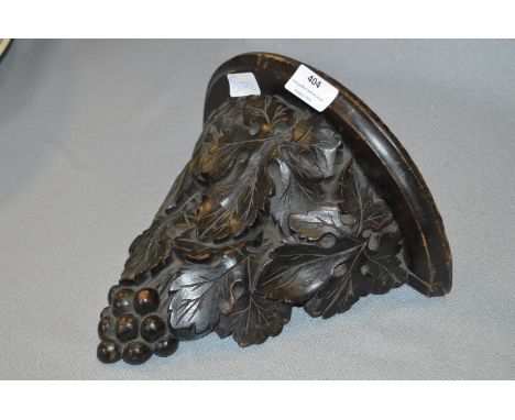 Carved Oak Wall Bracket with Grape Vine Decoration 
