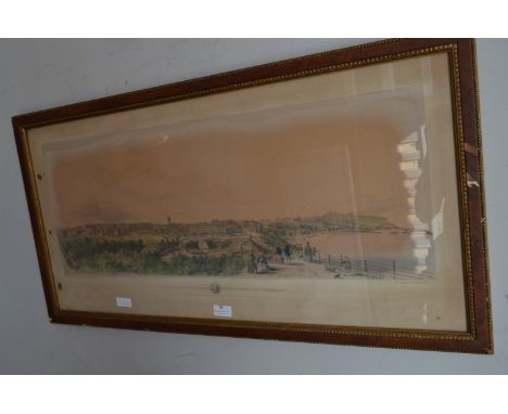 Framed Victorian Panoramic View Print - Scarborough 