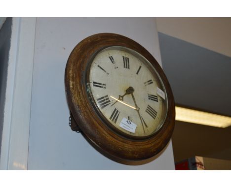 Circular Walnut Cased Wall Clock 