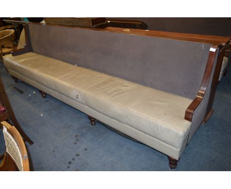 Mahogany Framed Vinyl Seated Low Back Bench 9'10" Length 